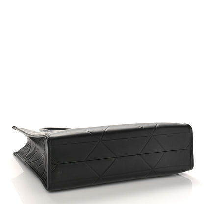 Prada Soft Calfskin Triangolo Symbole Embossed Medium Tote Black 4 of 9