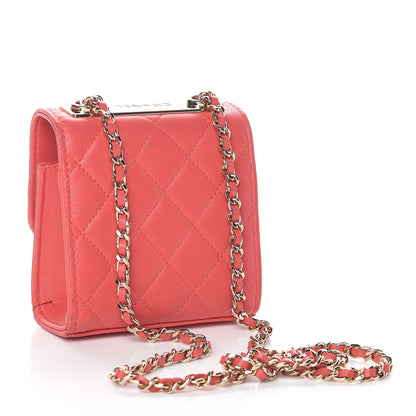 Chanel Lambskin Quilted Mini Trendy CC Chain Wallet Red 3 of 9