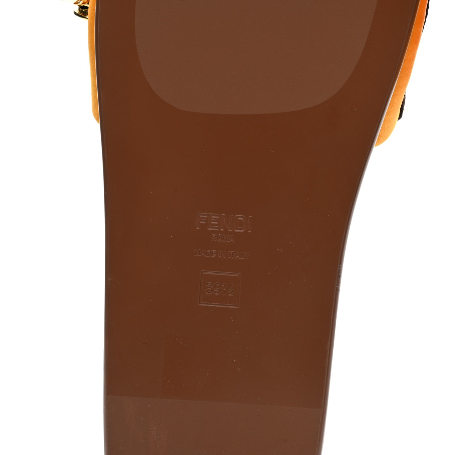 Fendi Satin Fendi Feel Slide Sandals 39.5 Orange 6 of 7