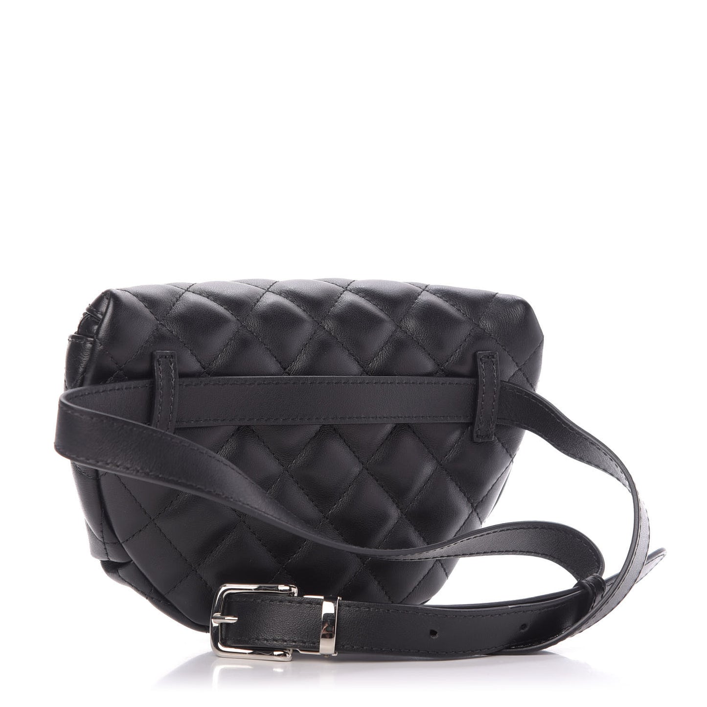 Calfskin Quilted Waist Belt Bag Black
