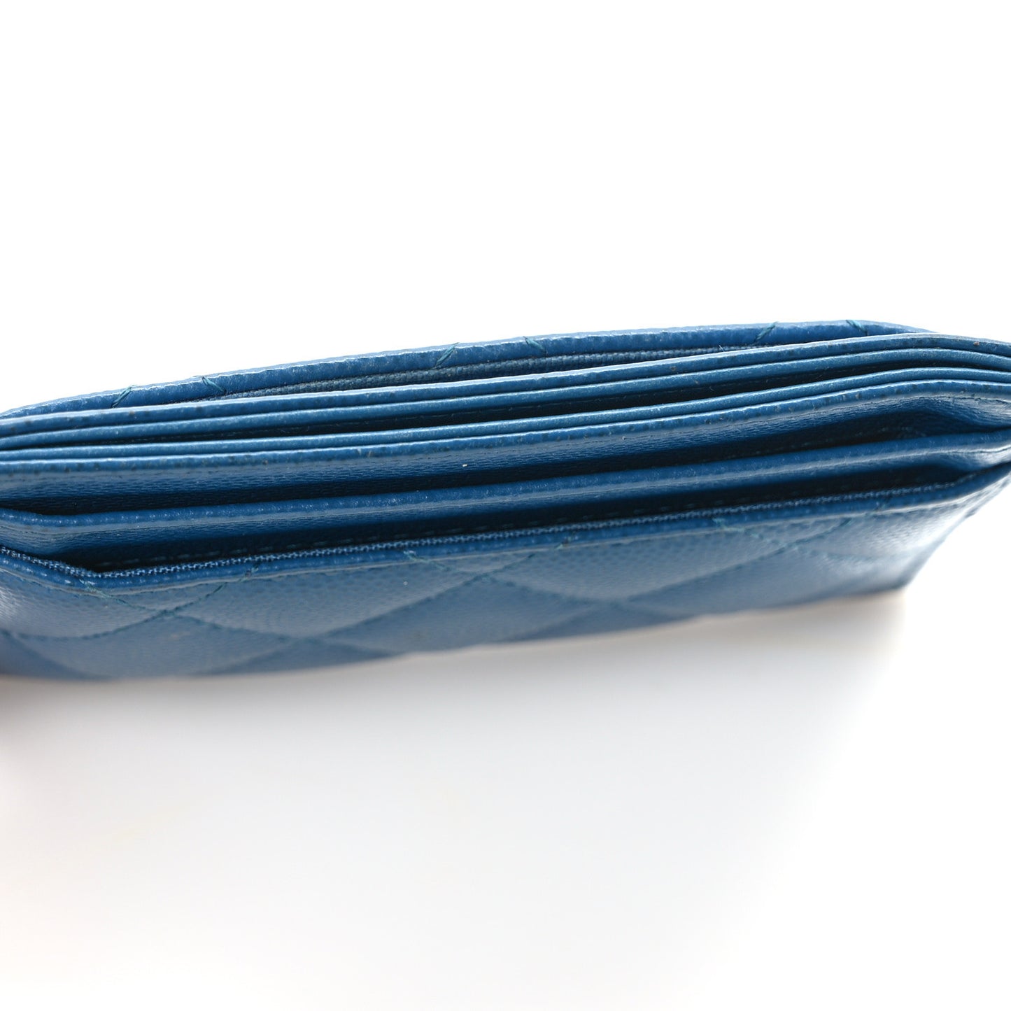 Caviar Quilted My Everything Card Holder Blue