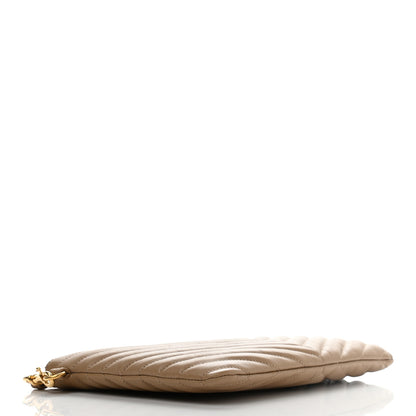 Saint Laurent Calfskin Matelasse Chevron Monogram A5 Wristlet Cork 4 of 7