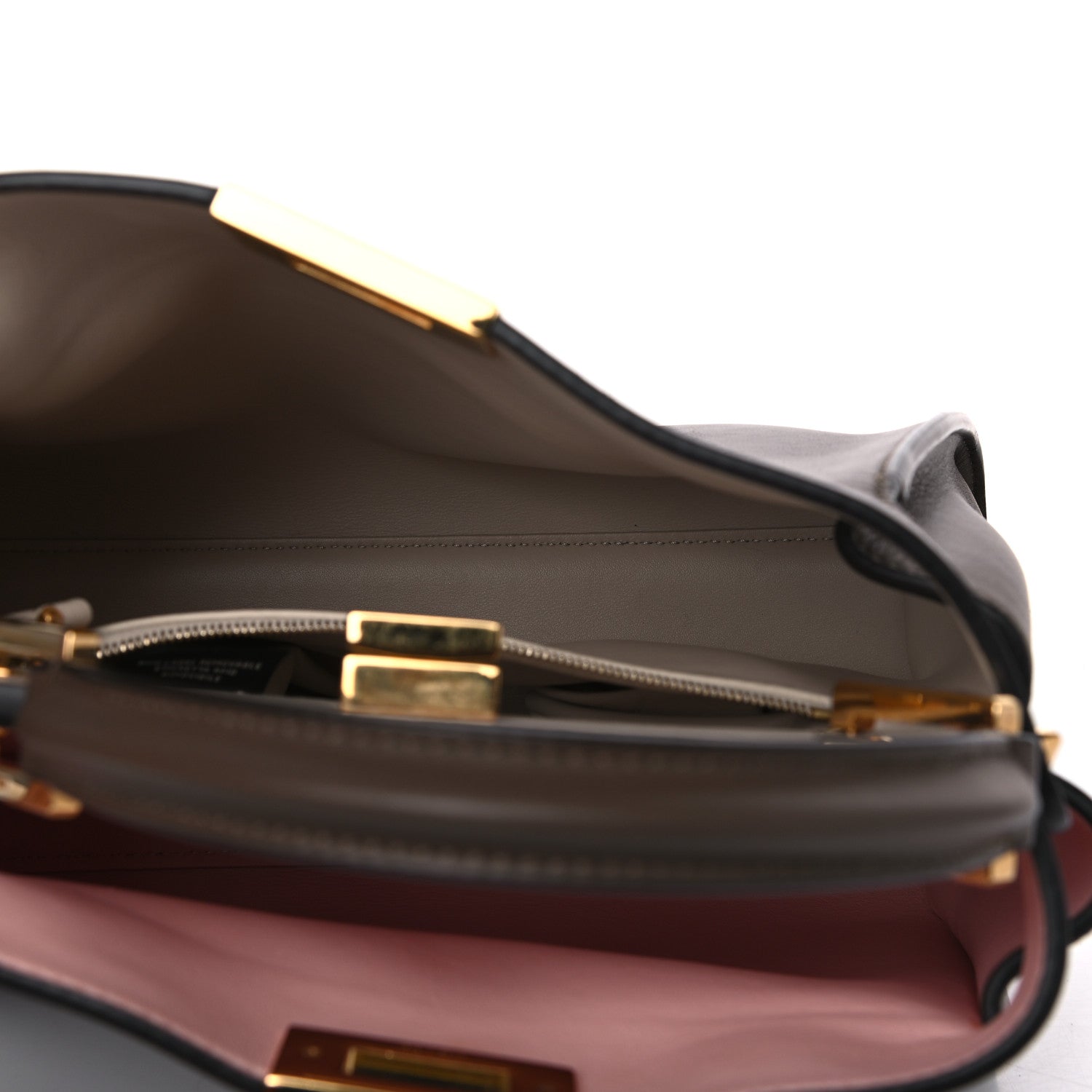 Fendi Vitello Tahiti Burro Bi-Color Medium Peekaboo Iconic Essentially Satchel Maya Camelia Confetto 4 of 5