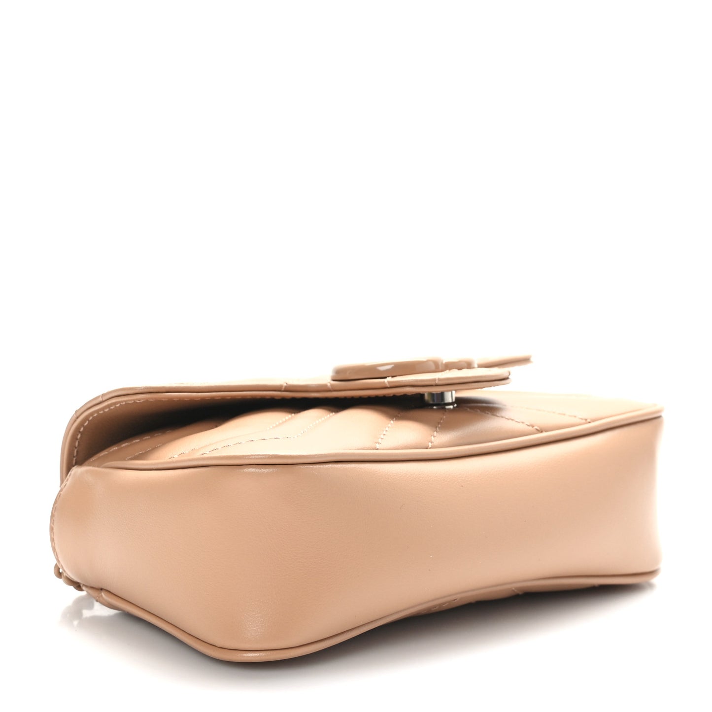 Calfskin Matelasse Monochrome Super Mini GG Marmont Shoulder Bag Camelia