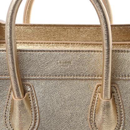 Celine Laminated Lambskin Nano Luggage Gold 10 of 10