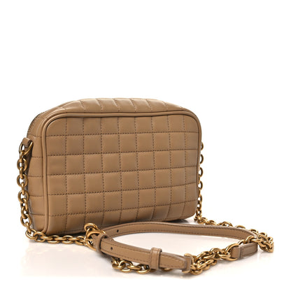 Saint Laurent Lambskin Carre Quilted Cassandre Mini Camera Bag Natural Tan 3 of 10