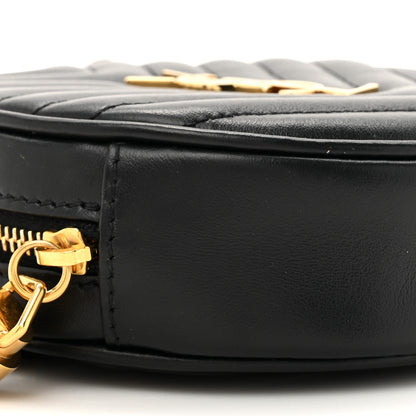 Saint Laurent Calfskin Matelasse Chevron Quilted Baby Round Vinyle Belt Bag Black 10 of 10