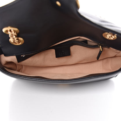 Gucci Calfskin Matelasse Small GG Marmont Shoulder Bag Black 5 of 9