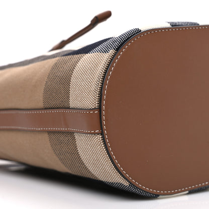 Burberry Giant Check Canvas Small Bucket Bag Taupe Brown 10 of 11