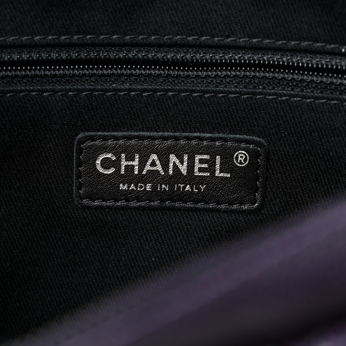Iridescent Caviar Quilted Small Chic Flap Dark Purple