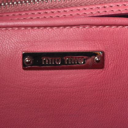 Miu Miu Nappa Matelasse Crystal Flap Clutch Geranio 6 of 10