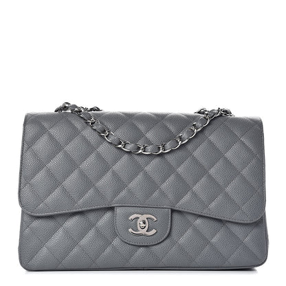 Chanel Caviar Quilted Jumbo Single Flap Grey 1 of 18