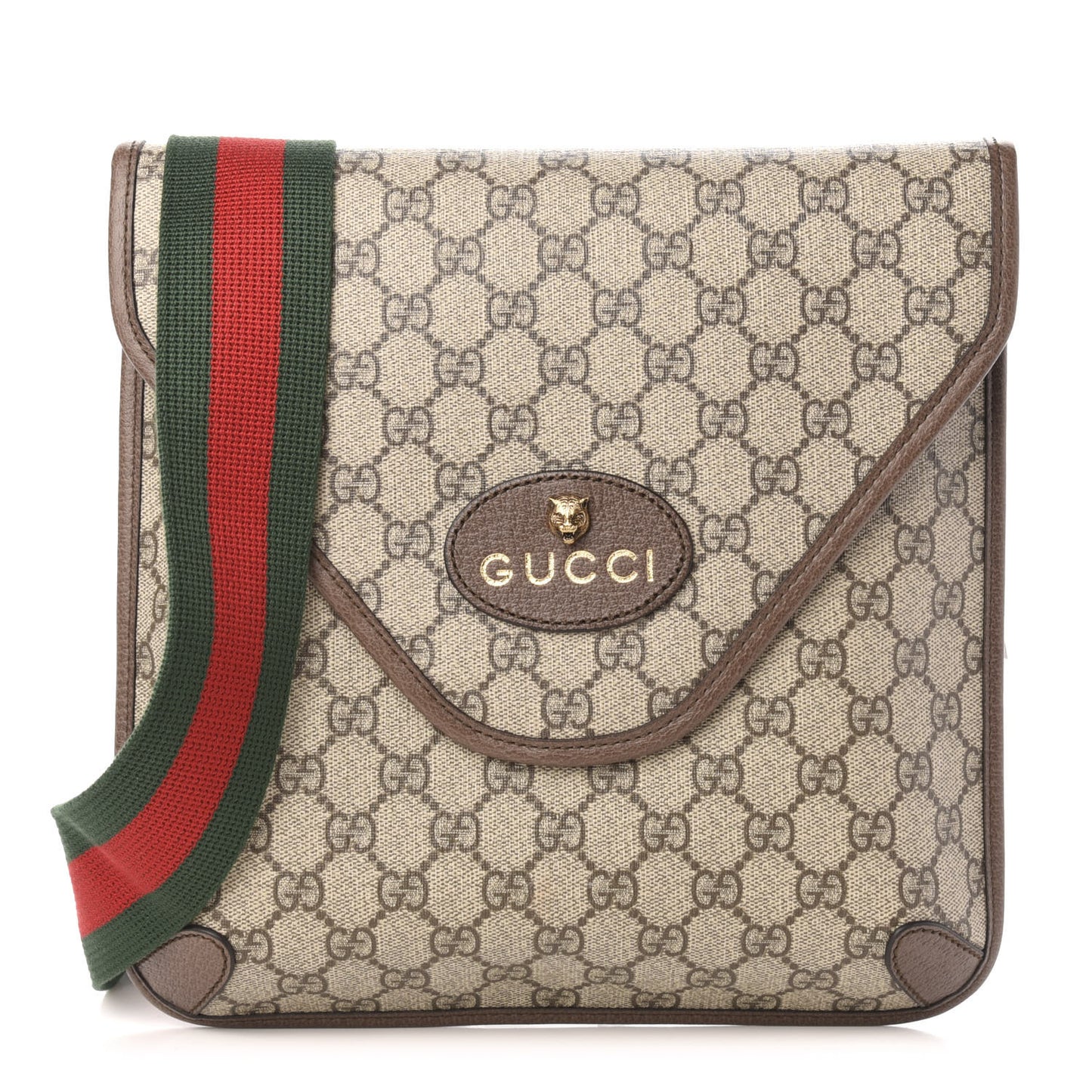 GG Supreme Monogram Web Medium Neo Vintage Flap Messenger Bag Beige New Acero