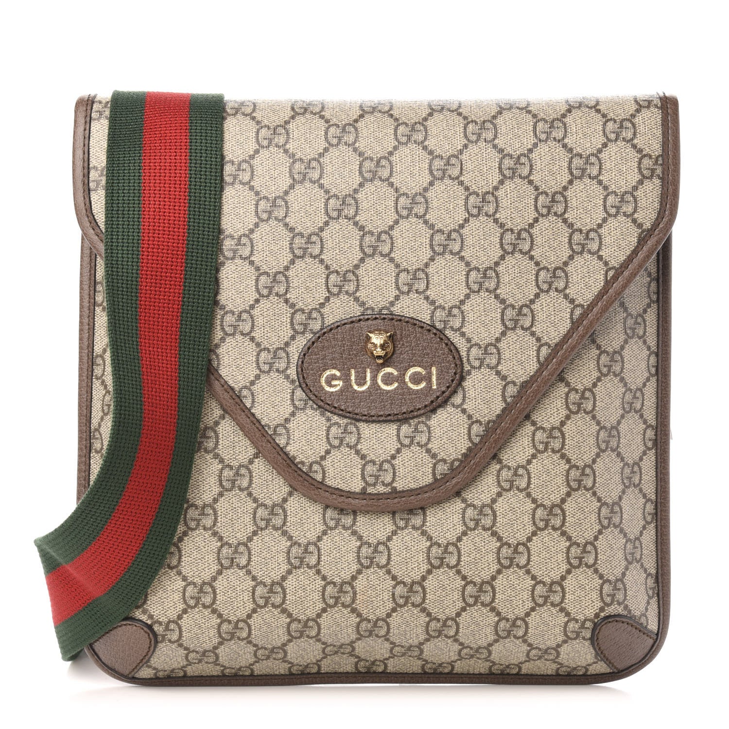 Gucci GG Supreme Monogram Web Medium Neo Vintage Flap Messenger Bag Beige New Acero 1 of 12