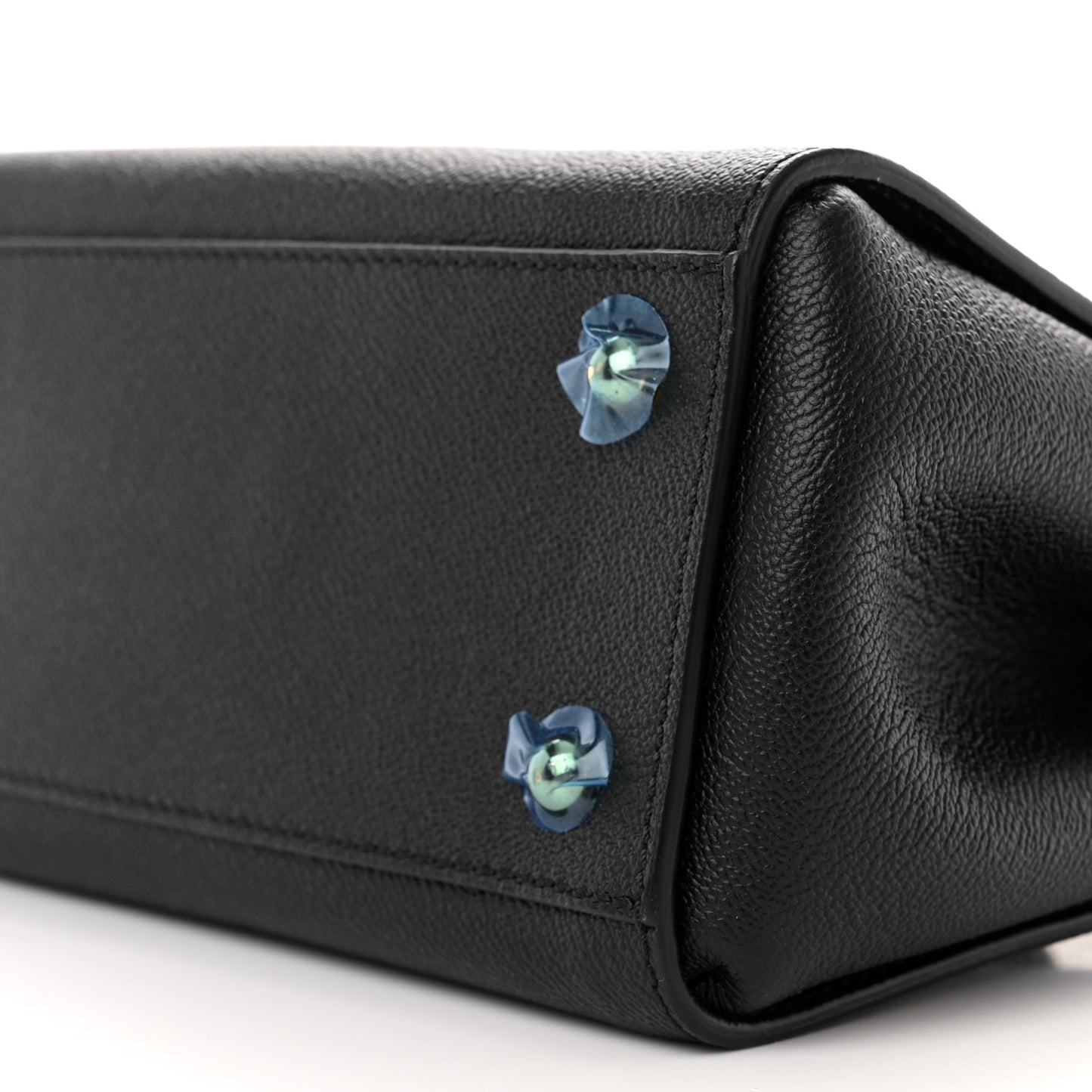 Soft Grain Calfskin Small Buckle Tote Black