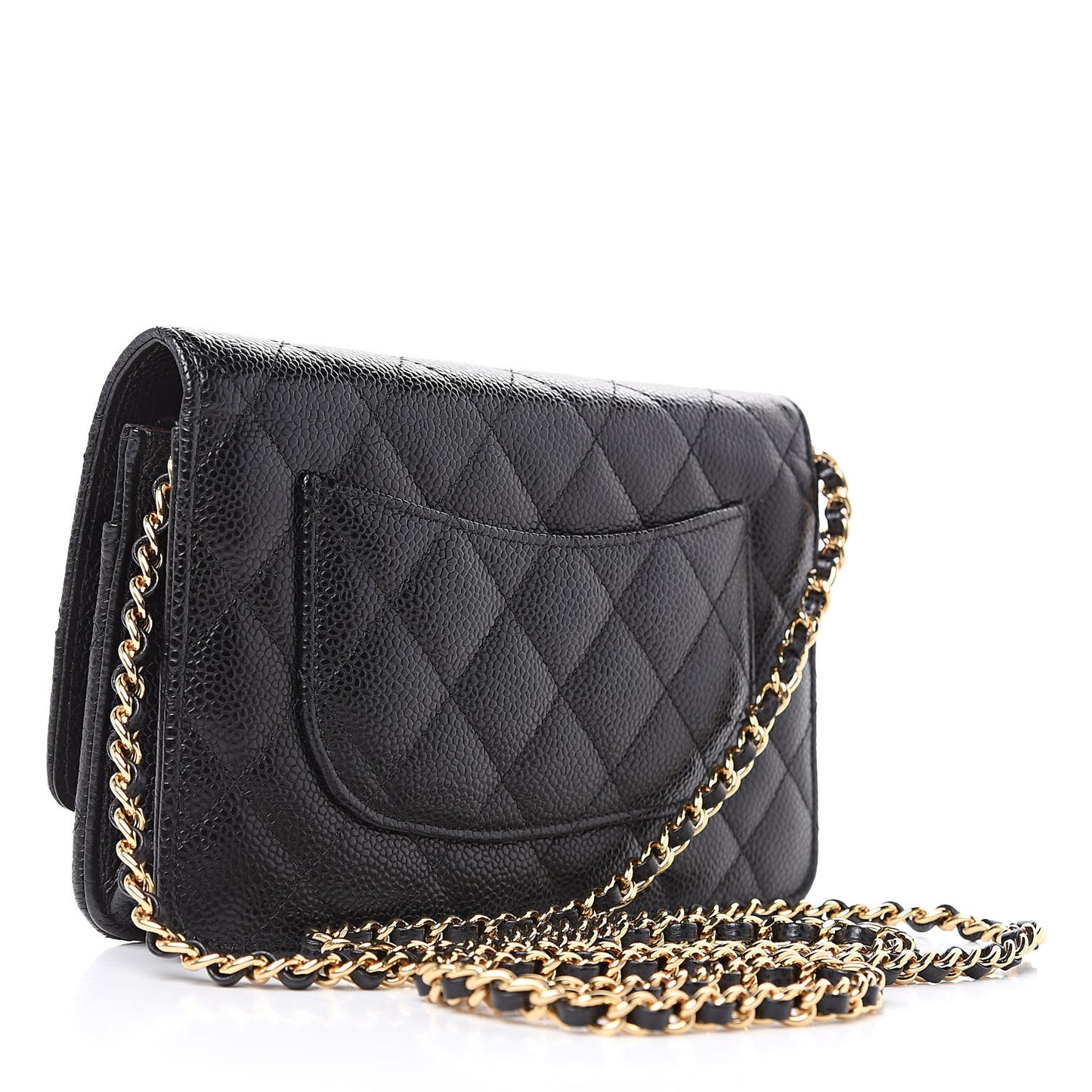 Caviar Quilted Wallet On Chain WOC Black
