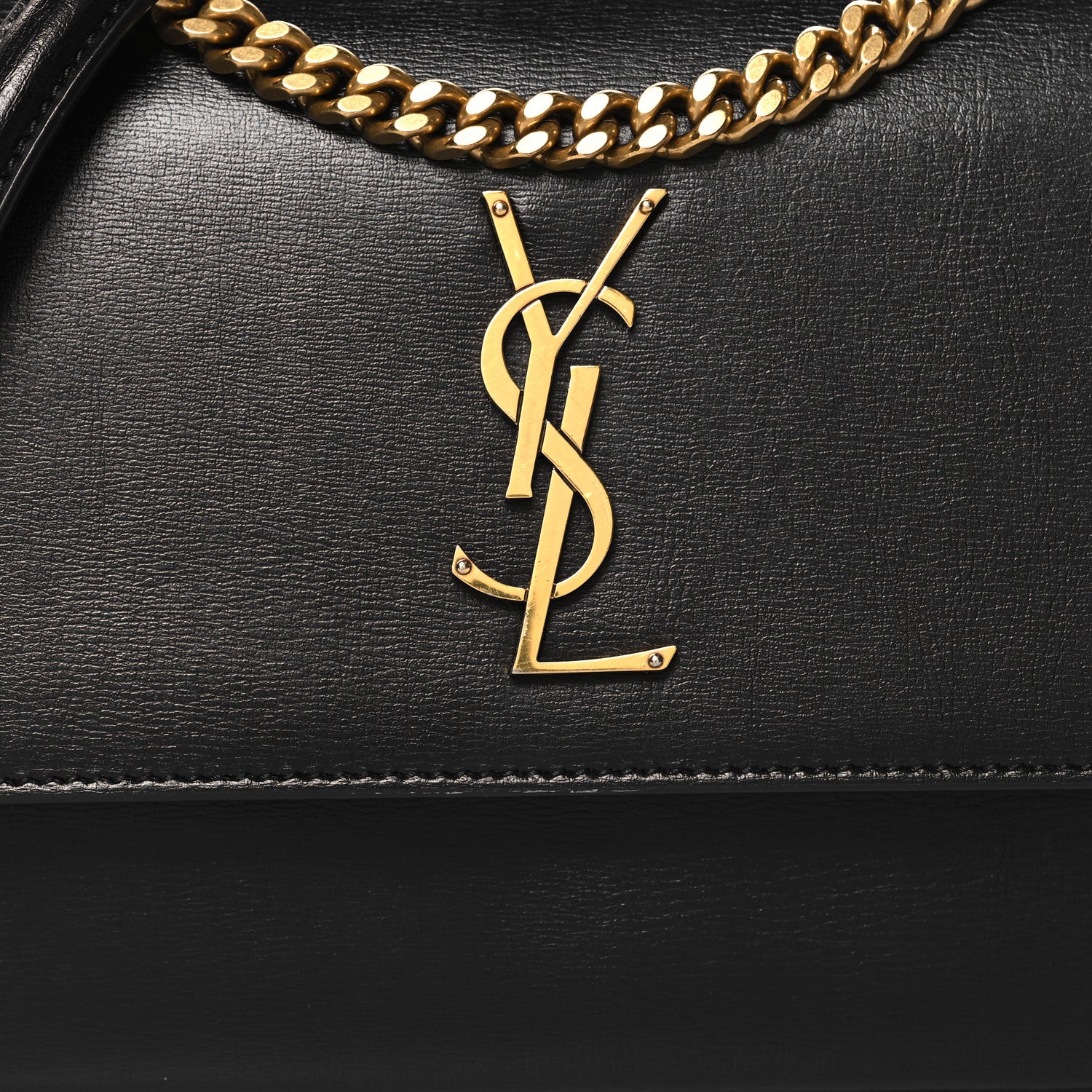 Saint Laurent Calfskin Medium Monogram Sunset Black 8 of 10