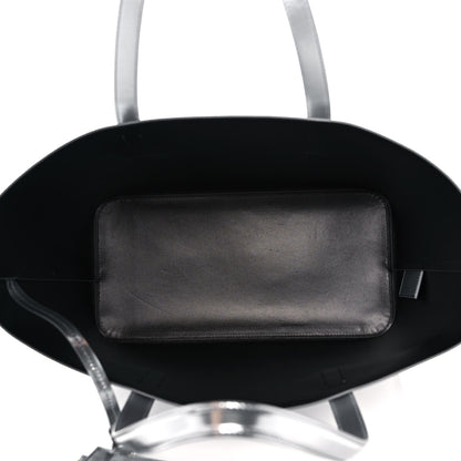 Givenchy Metallic Calfskin Logo Embossed Wing Shopper Tote Silver 6 of 16