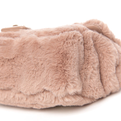 Dolce & Gabbana Faux Fur Watersnake Embellished Lucia Shoulder Bag Pink 7 of 10