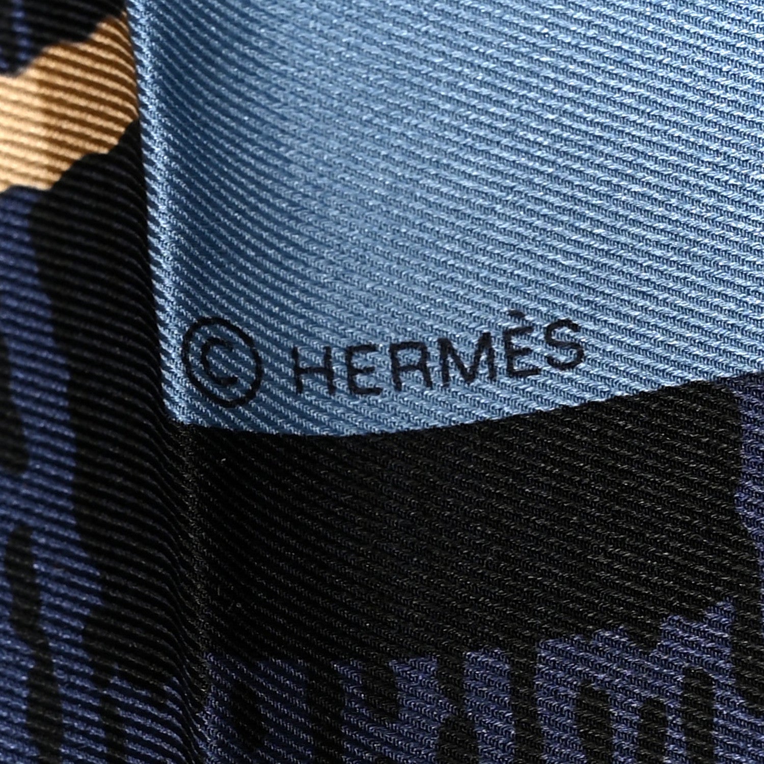 Hermes Silk Grand Manege Detail Scarf 70 Camel Marine Mordore