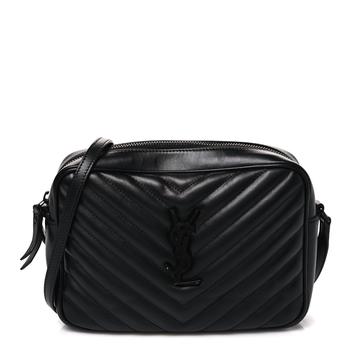 Saint Laurent Calfskin Matelasse Monogram Monochrome Lou Camera Bag Black 1 of 11