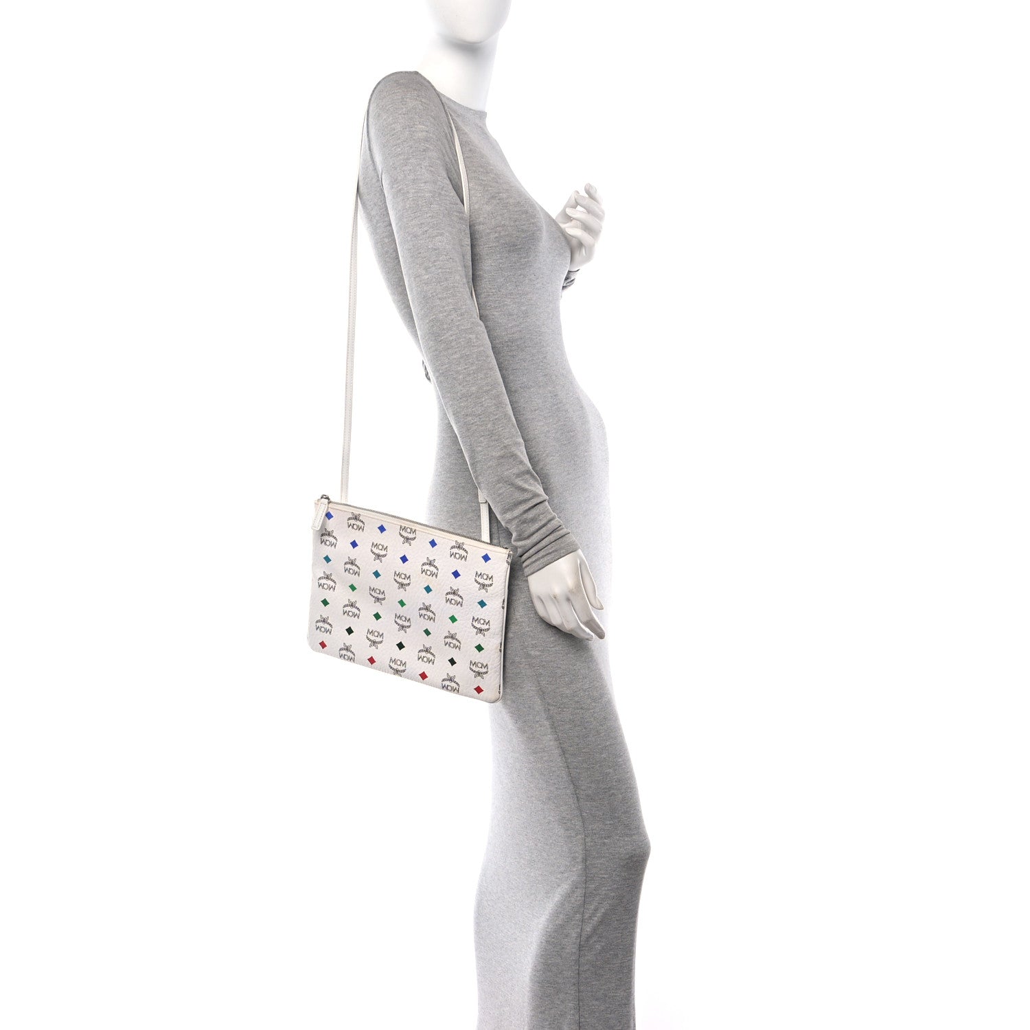 MCM Skyoptic Visetos Crossbody Pouch Spectrum Diamond White 2 of 9