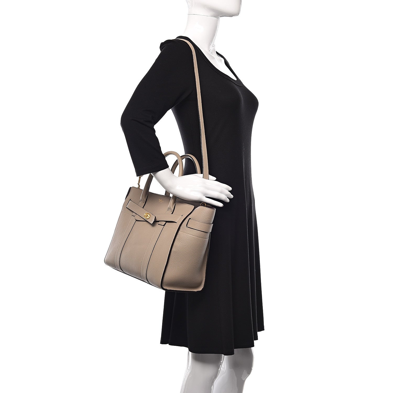 Mulberry Classic Grain Small Bayswater Zip Tote Dune 2 of 9
