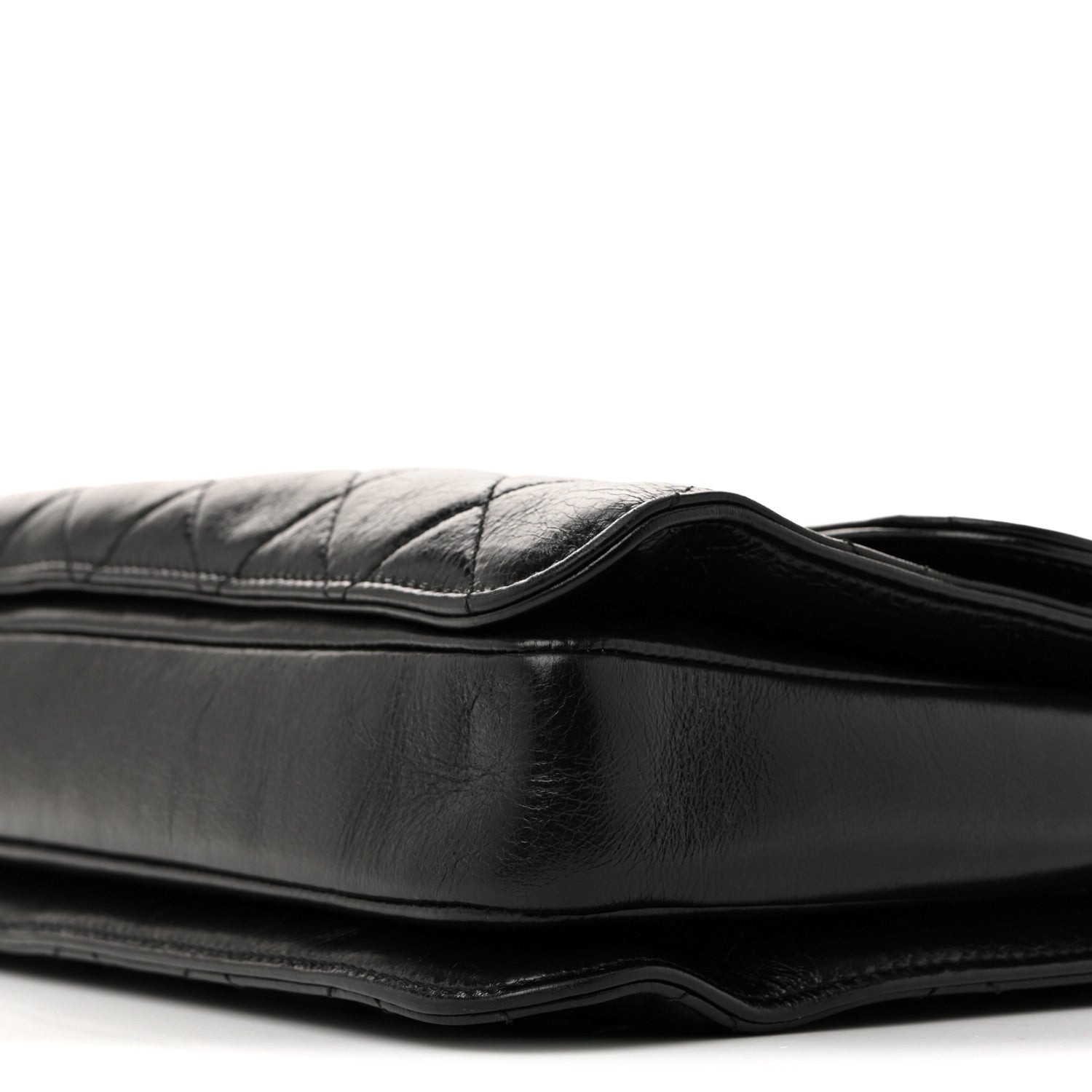 Chanel Glazed Calfskin Quilted Large Perfect Edge Flap Black 10 of 14