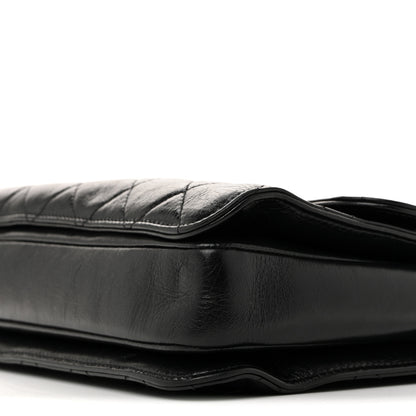 Chanel Glazed Calfskin Quilted Large Perfect Edge Flap Black 10 of 14