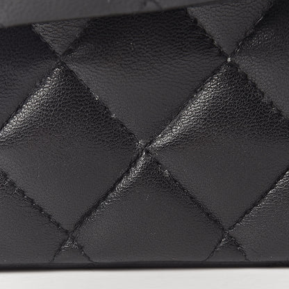 Chanel Lambskin Quilted Medium Double Flap Black 18 of 25