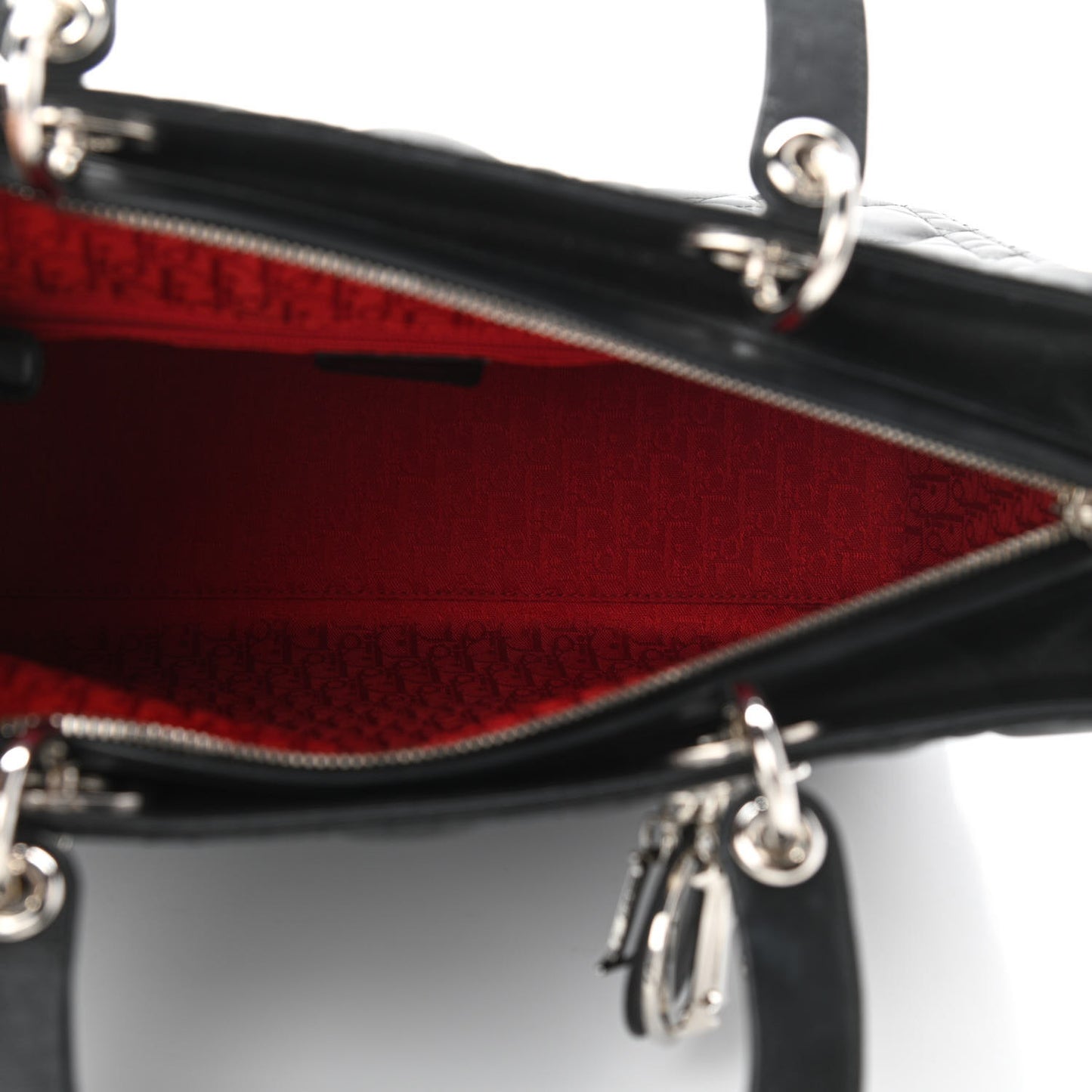 Lambskin Cannage Large Lady Dior Black