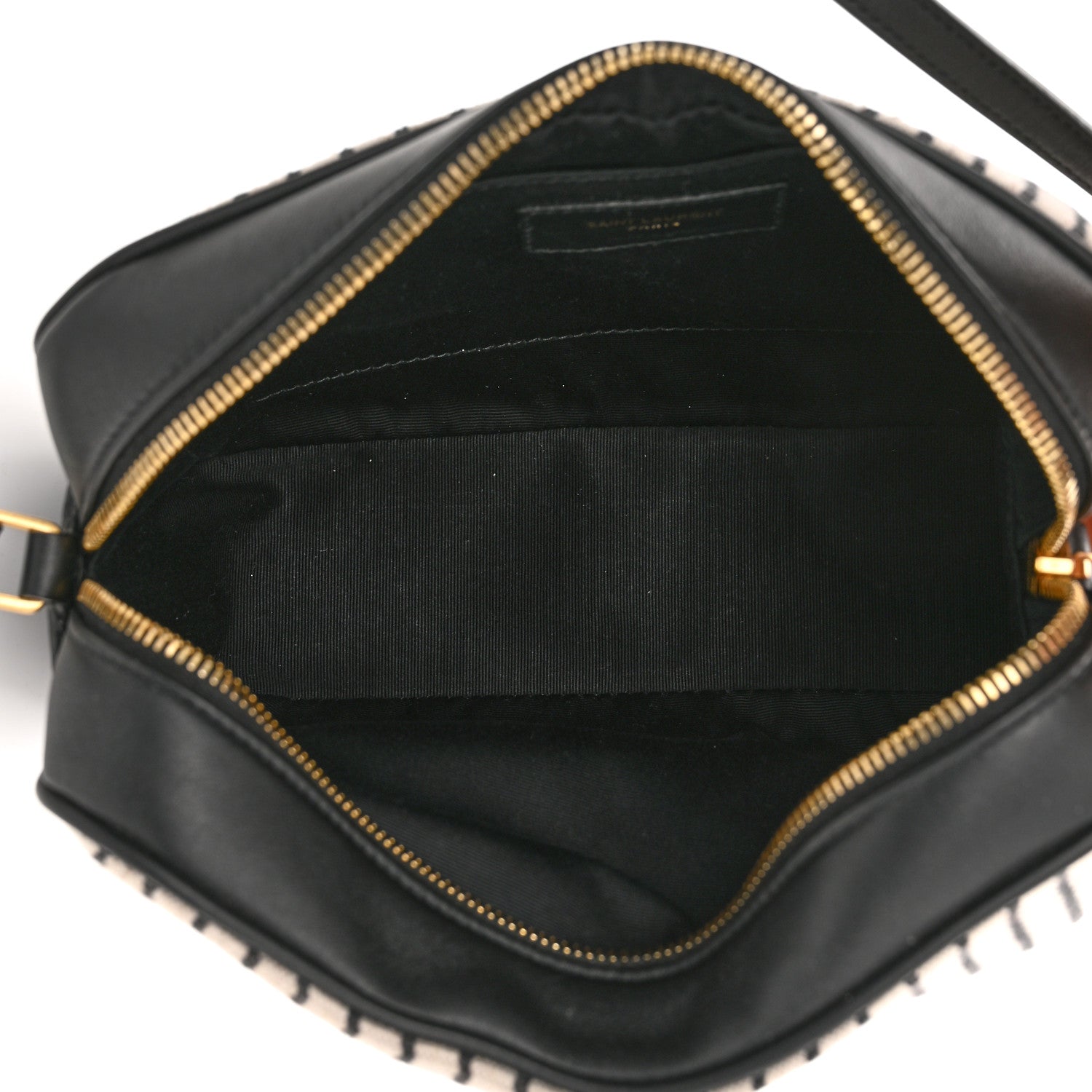 Saint Laurent Canvas Calfskin Monogram Lou Camera Bag Black Grey Cream 5 of 10