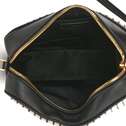 Saint Laurent Canvas Calfskin Monogram Lou Camera Bag Black Grey Cream 5 of 10