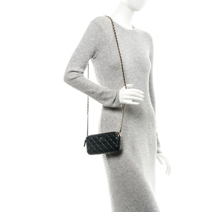 Chanel Lambskin Quilted Small Clutch With Chain Black 2 of 8