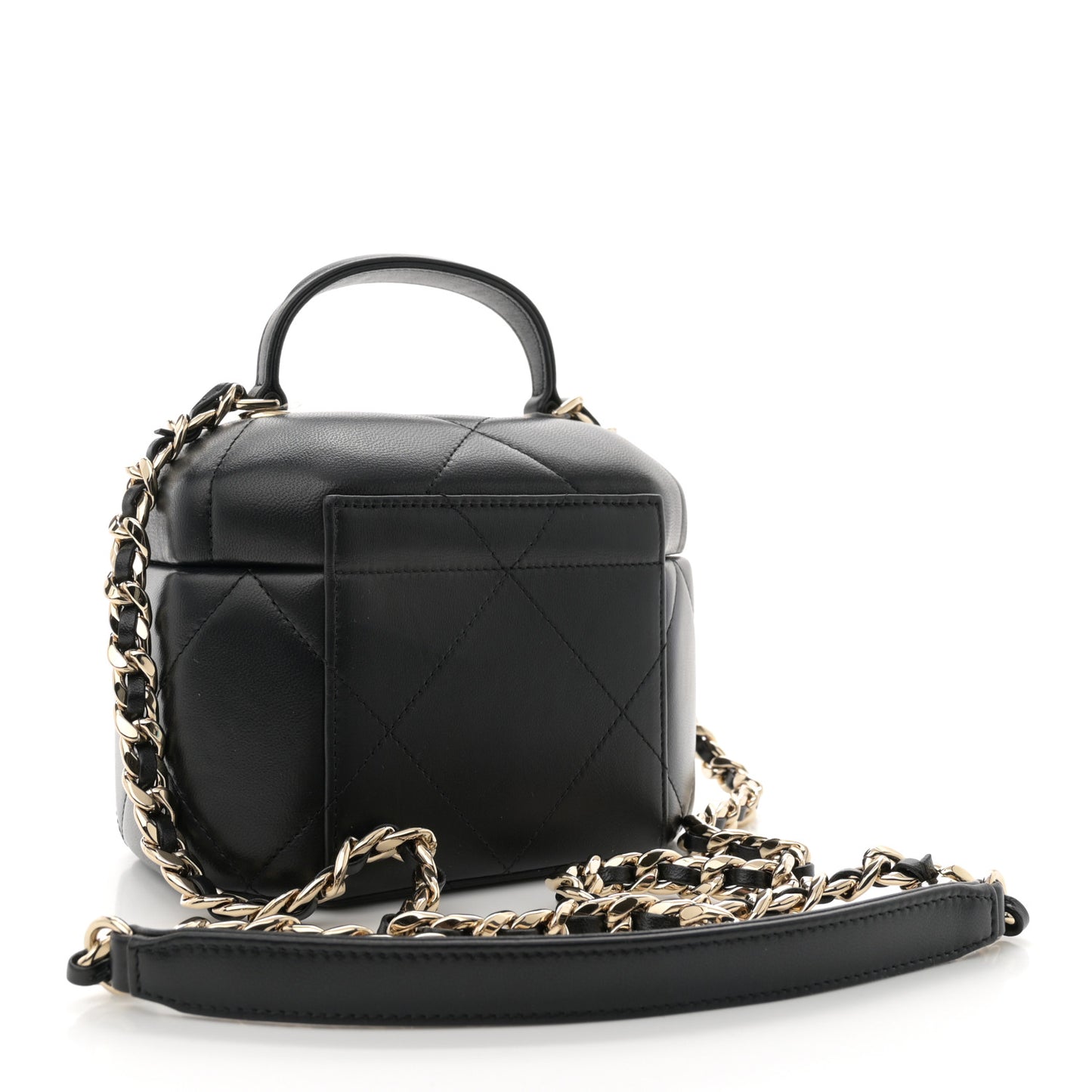 Lambskin Quilted Vendome Case Black