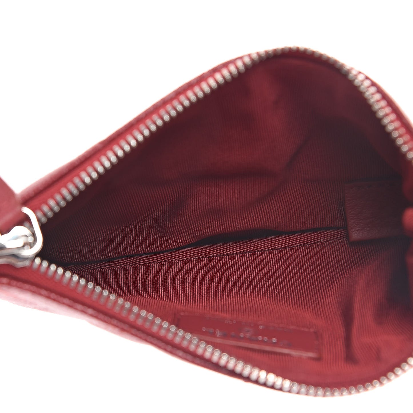 Caviar Quilted Small Cosmetic Case Dark Red