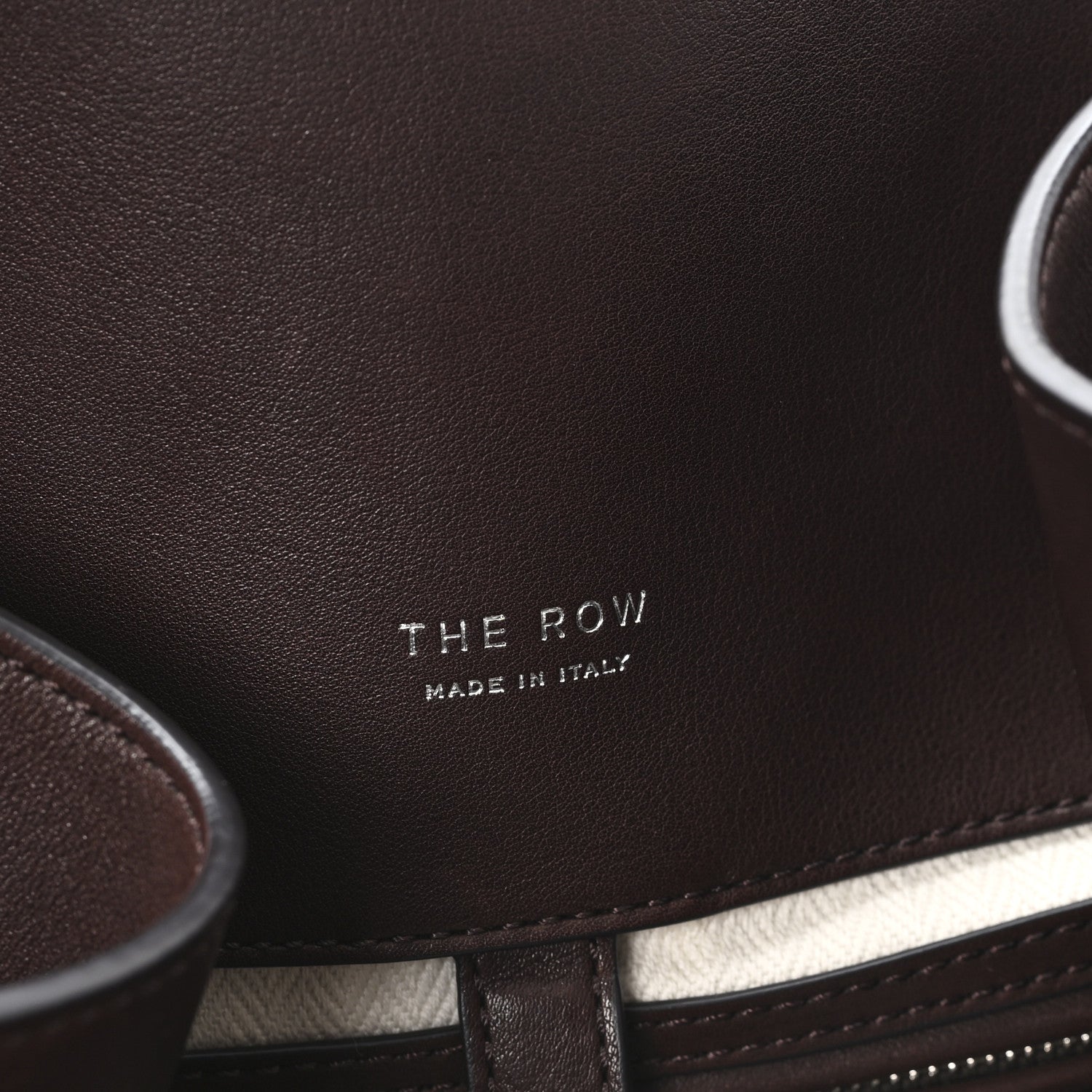 The Row Polished Saddle Calfskin Soft Margaux 15 Chestnut 6 of 10