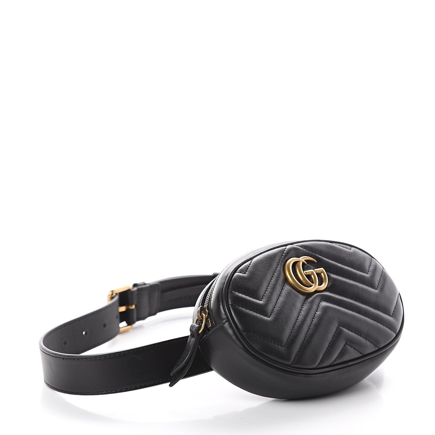 Calfskin Matelasse GG Marmont Belt Bag 75 30 Black