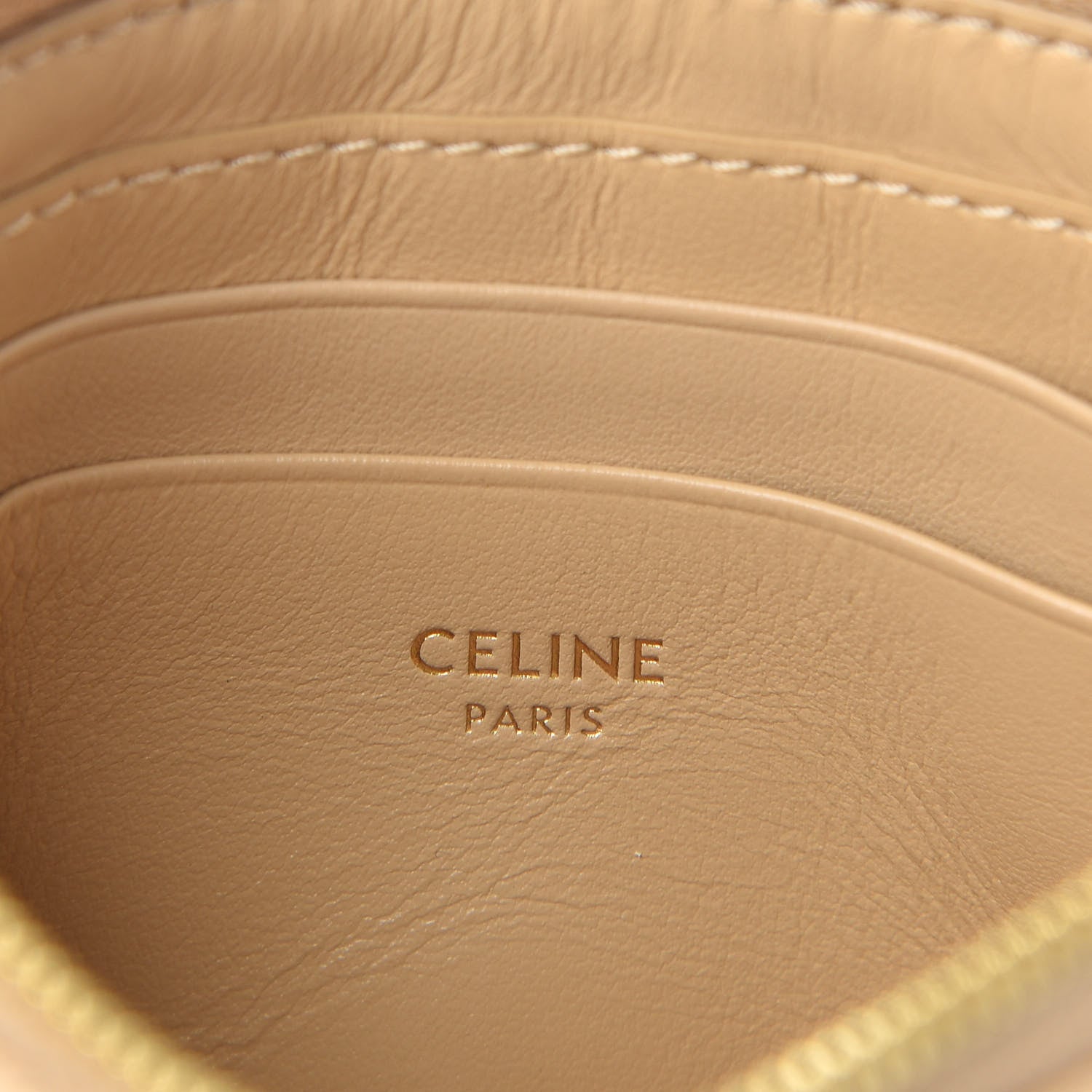 Celine Calfskin Quilted C Charm Coin Card Pouch Nude 6 of 6