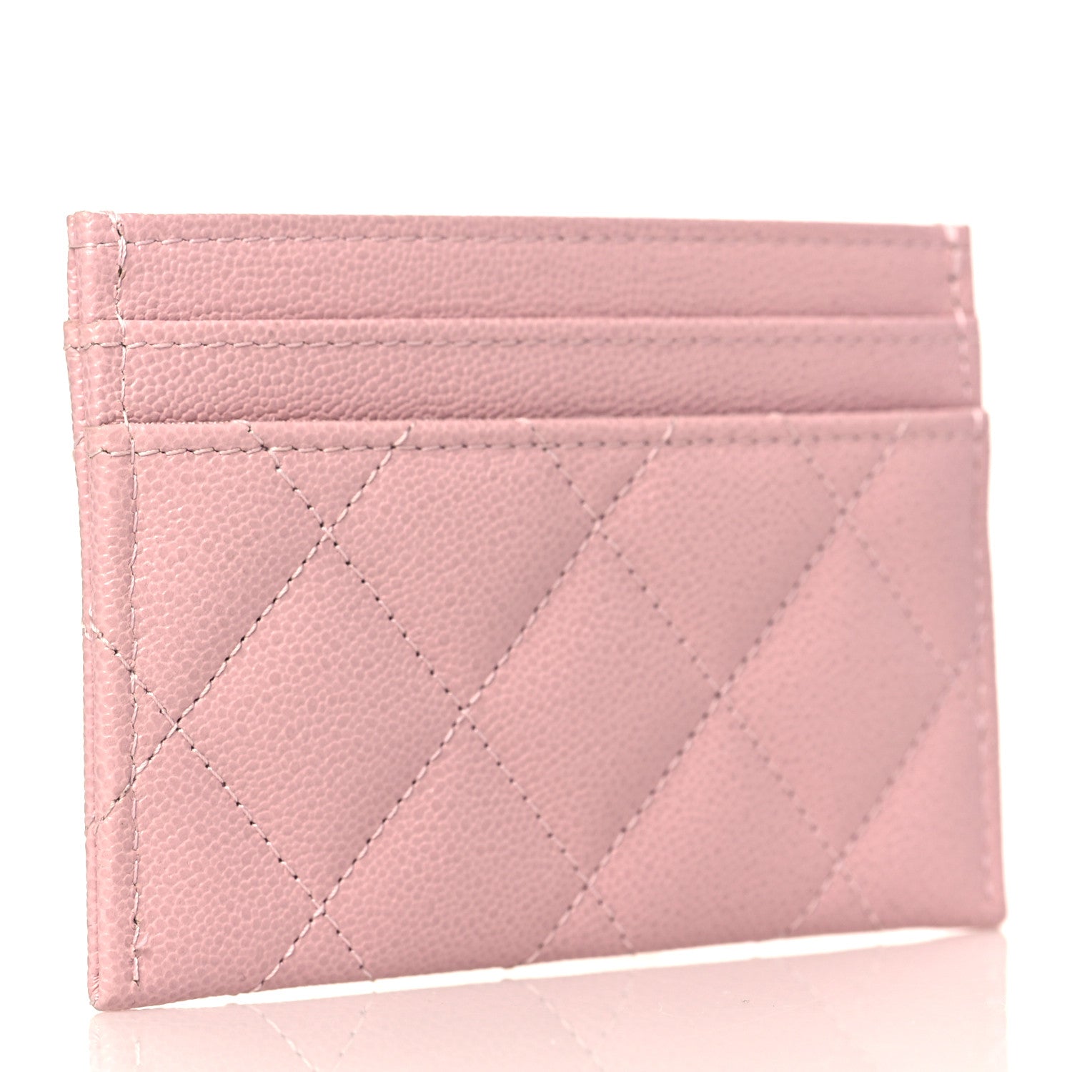 Chanel Caviar Quilted Studded CC Card Holder Light Pink 3 of 8