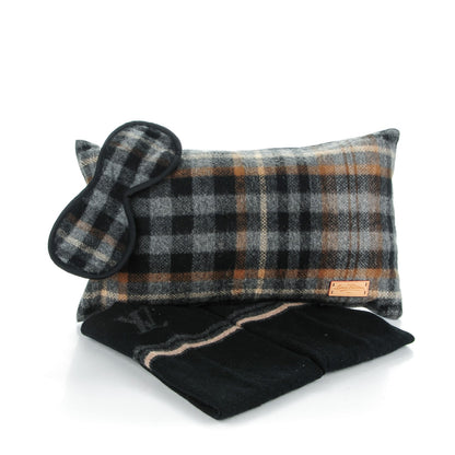 Louis Vuitton Cashmere Pillow Eye Mask Mittens Travel Set 1 of 17