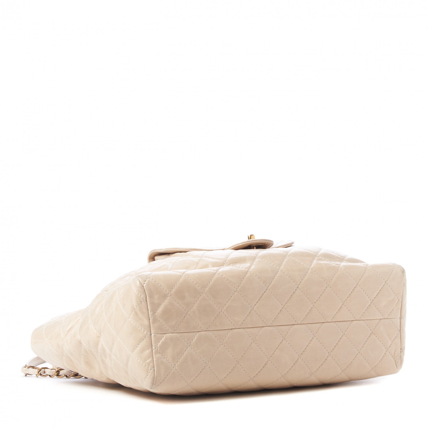 Chanel Glazed Calfskin Quilted Large Front Pocket Tote Beige 3 of 8
