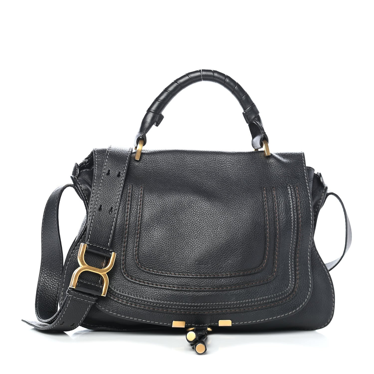 Chloe Calfskin Small Marcie Satchel Black 1 of 11