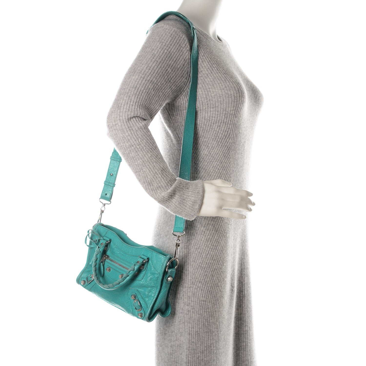 Balenciaga Agneau Giant 12 Silver Hardware Mini City Bleu Tropical 2 of 7