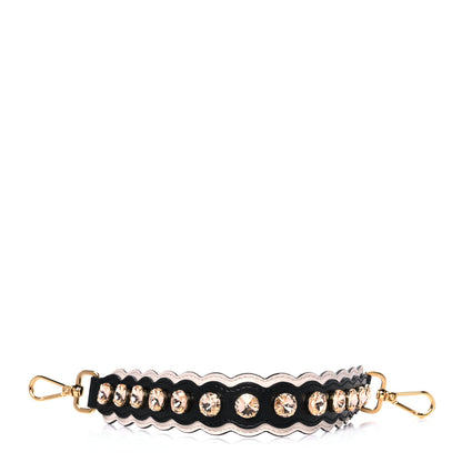 Fendi Calfskin Crystal Embellished Mini Strap You Black Camelia 1 of 7