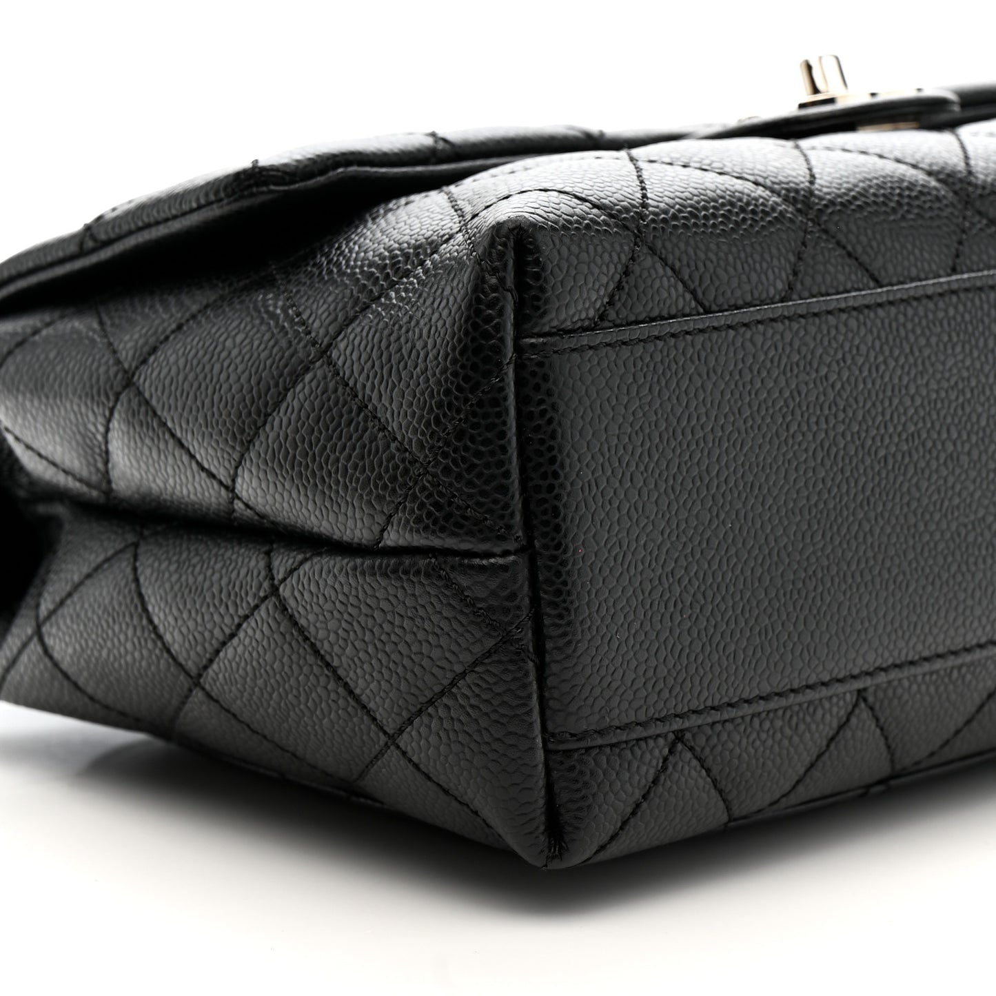 Caviar Quilted Medium Kelly Flap Bag Black