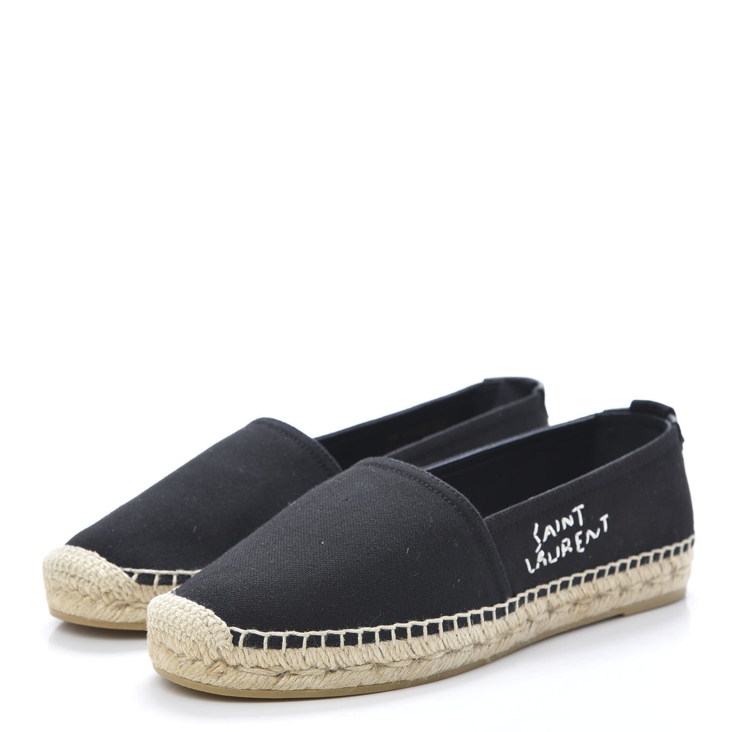 Canvas Nappa Elba Light Logo Embroidered Espadrilles 38.5 Black