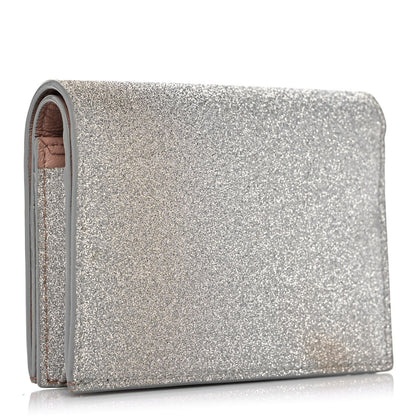 Jimmy Choo Coarse Glitter Calfskin Palace Wallet Silver 3 of 11