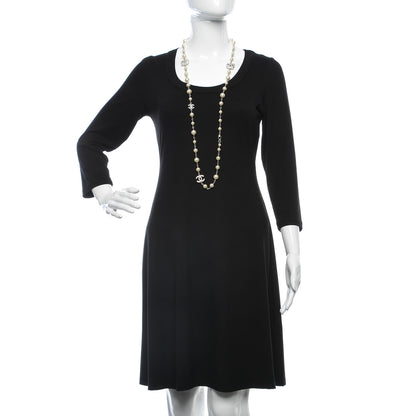 Chanel Crystal Pearl CC Long Necklace Silver 2 of 7
