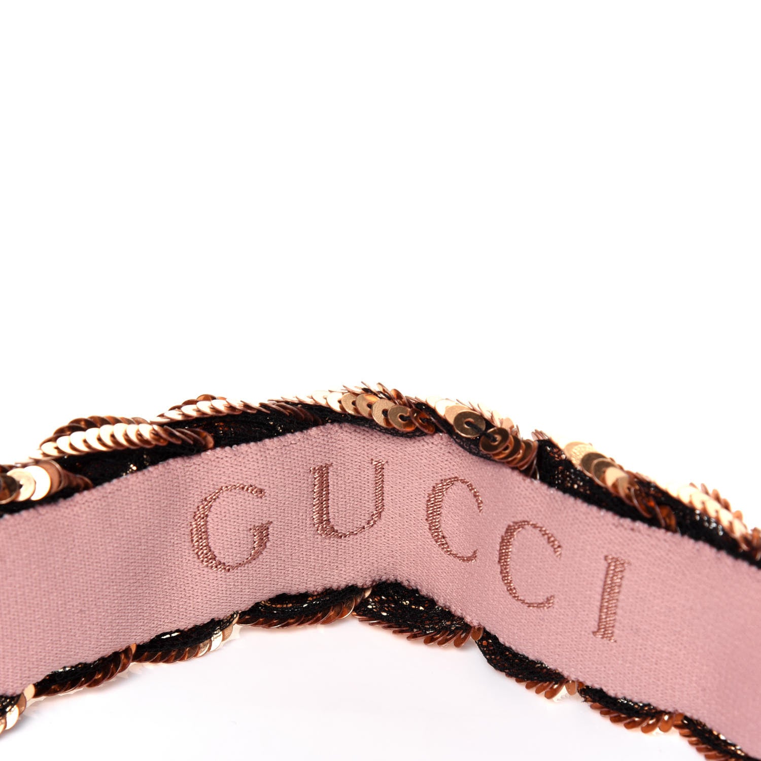 Gucci Sequin Embellished Braided Headband M Gold 5 of 5